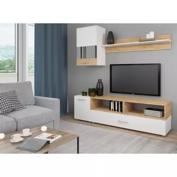 Готовая гостиная Алонсо (Алонсо белая / дуб золотой) Woodville арт.398918