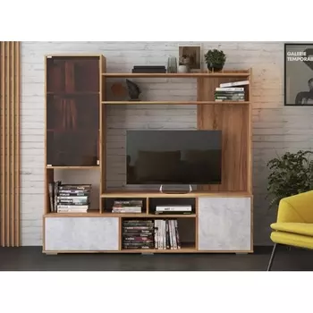 Готовая гостиная Woodville Брия дуб крафт золотой / цемент светлый 540624