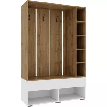 Готовая прихожая Роут (Роут белый / дуб вотан) Woodville арт.593725