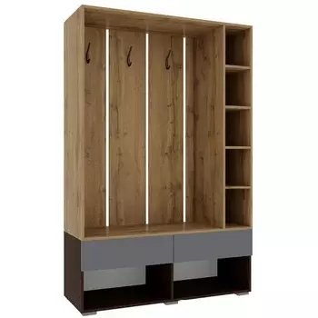 Готовая прихожая Роут (Роут венге / дуб вотан / графит софт) Woodville арт.593726