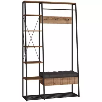 Готовая прихожая Mobi Гранд 15.124 дуб крафт табачный / кожзам HOLST Black 535380