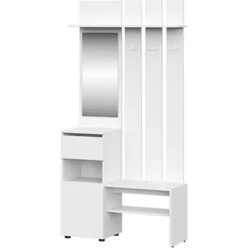 Готовая прихожая Woodville Валенсия белый текстурный 536229