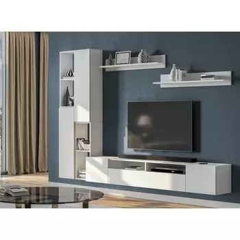 Готовые гостиные Woodville Валенсия комплектация 4 белый текстурный