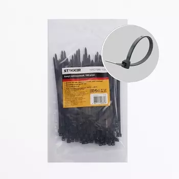 Хомут 2,5x100мм черный 100 шт. Stekker 32772