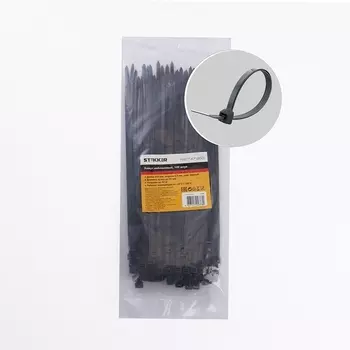 Хомут 4,7х250мм черный 100 шт. Stekker 32786