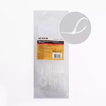 Хомут многоразовый 4x150 мм белый 100 шт. Stekker 39081