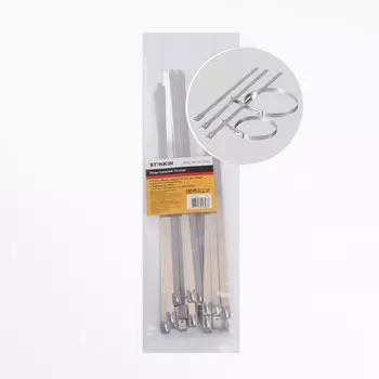 Хомут стальной 7,9х300мм серый 25 шт. Stekker 32801