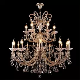 Хрустальная большая люстра 2049/12+6 золото Strotskis (Eurosvet)
