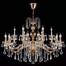 Хрустальная большая люстра 3600/18 золото Strotskis (Eurosvet)