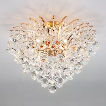 Хрустальная люстра 3299/6 золото/прозрачный хрусталь Strotskis (Eurosvet)