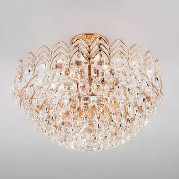 Хрустальная люстра 3649/6 золото/прозрачный хрусталь Strotskis (Eurosvet)