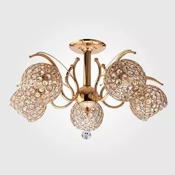 Хрустальная люстра 7777/5 золото Eurosvet 7777 (плафоны шарики)