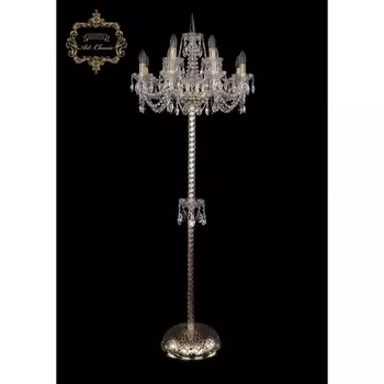 Хрустальный торшер под старину Art Classic 45241 13.11.8+4.195.P.h-165.Gd.Sp с подвесками