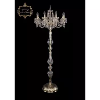 Хрустальный торшер под старину Art Classic 45231 13.23.8.200.h-160.Gd.Dr с подвесками