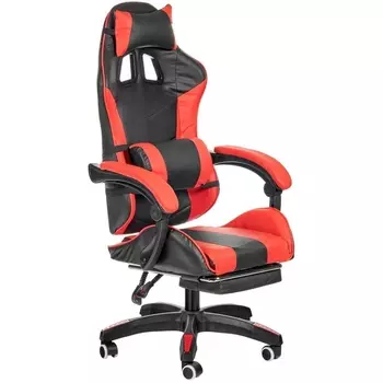 Игровое кресло Alfa Pro с подножкой, чёрный красный (Bradex Home)
