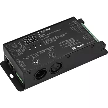 INTELLIGENT ARLIGHT Декодер SMART-DMX512-104-83-RDM-SUF (12-48V, 4x8A, XLR3/RJ45) (IARL, IP20 Металл, 5 лет) 023823(1) Arlight