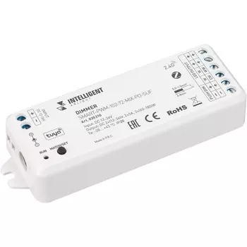 INTELLIGENT ARLIGHT Диммер SMART-PWM-102-72-MIX-PD-SUF (12-36V, 2x5A, ZB, 2.4G) (IARL, Пластик) 035310 Arlight