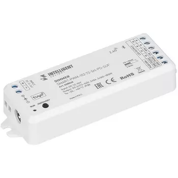 INTELLIGENT ARLIGHT Диммер SMART-PWM-102-72-SH-PD-SUF (12-36V, 2x5A, TUYA BLE, 2.4G) (IARL, IP20 Пластик, 5 лет) 038545 Arlight