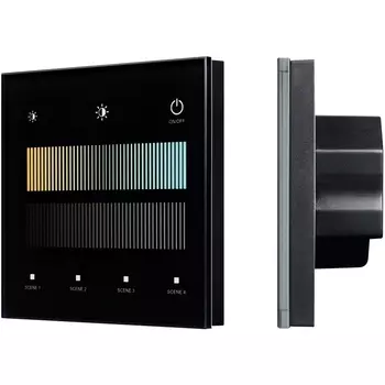 INTELLIGENT ARLIGHT Сенсорная панель SMART-DALI-301-11-1G-4SC-MIX-IN Black (BUS/24V, Touch, 2.4G) (IARL, IP20 Пластик, 5 лет) 046550 Arlight