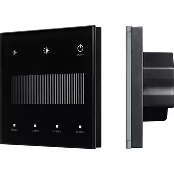 INTELLIGENT ARLIGHT Сенсорная панель SMART-DALI-301-11-1G-4SC-DIM-IN Black (BUS/24V, Touch, 2.4G) (IARL, IP20 Пластик, 5 лет) 046547 Arlight