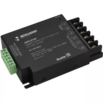 INTELLIGENT ARLIGHT Усилитель SMART-PWM-103-73-RGB-SUF Black (12-36V, 3x10A) (IARL, IP20 Металл, 5 лет) 027125(1) Arlight