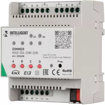 INTELLIGENT Диммер KNX-104-DIM-DIN (12-24V, 4x4A) (IARL, -) 025658 Arlight