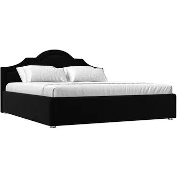 Интерьерная кровать Афина 160 (микровельвет черный) Лига Диванов 101125