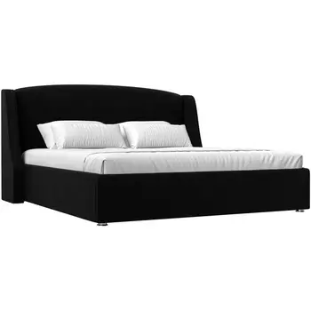 Интерьерная кровать Лотос 160 (микровельвет черный) Лига Диванов 101116