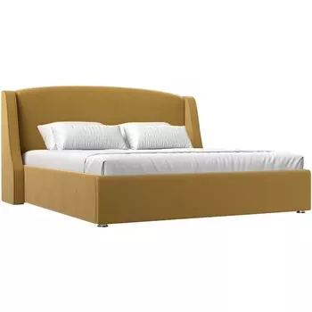 Интерьерная кровать Лотос 160 (Микровельвет желтый) Лига Диванов 114000