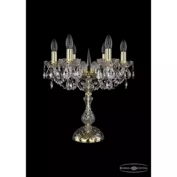 Настольная хрустальная лампа с подвесками Bohemia 1402 1402L/6/141-47/G подсвечник