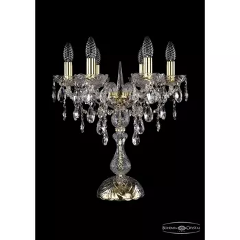 Настольная хрустальная лампа с подвесками Bohemia 1415 1415L/6/141-47/G подсвечник