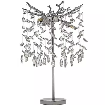 Настольная хрустальная лампа с подвесками Dio D`arte Tavenna Nickel Tavenna H 4.1.1.638 N Dio D'Arte