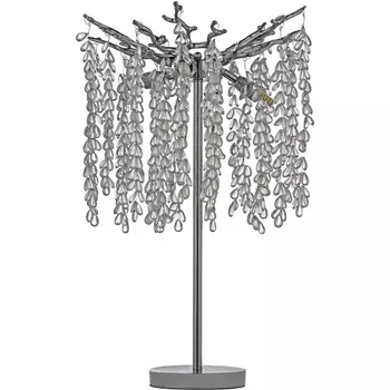 Настольная хрустальная лампа с подвесками Dio D`arte Tavenna Nickel Tavenna H 4.1.1.800 N Dio D'Arte