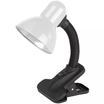 Настольная лампа для детской с выключателем на прищепке для чтения ЭРА N-102-E27-40W-W