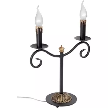Кованая настольная лампа Vitaluce V1039/2L в виде свечи