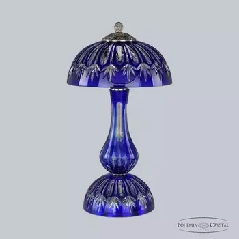 Интерьерная настольная лампа с хрусталем 1370L/3/25 Ni Clear-Blue/H-1I Bohemia 1370