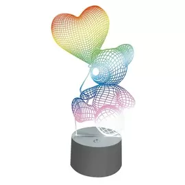 Интерьерная настольная лампа светодиодная для детской ULI-M503 RGB/3AAA LOVEBEAR/WHITE (Uniel)