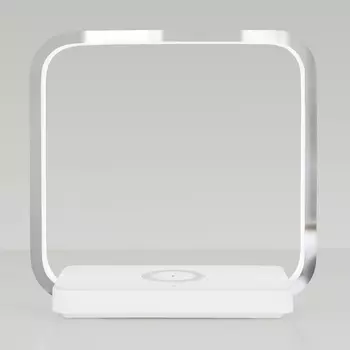 Интерьерная настольная лампа светодиодная с сенсором и беспроводным ЗУ Eurosvet Frame 80502/1 хром