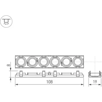 Экран линзованный SL-LINE-W20-55deg-540 (Arlight, Пластик) 041793
