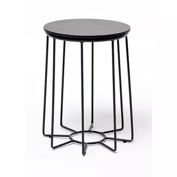 "Эквадор" журнальный стол из HPL круглый ?40 H55, каркас из стали темно-серый (RAL 7024), цвет столешницы "серый гранит" 4SIS арт.УТ-00007054