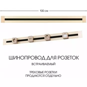 Электроустановочный шинопровод встраиваемый Arte Milano Am-track-sockets 382301TB/100 Gold
