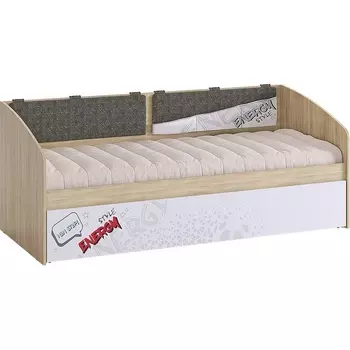 Энерджи Кровать, цвет дуб сонома/белый Mebelson (арт.MDE-07.1623)