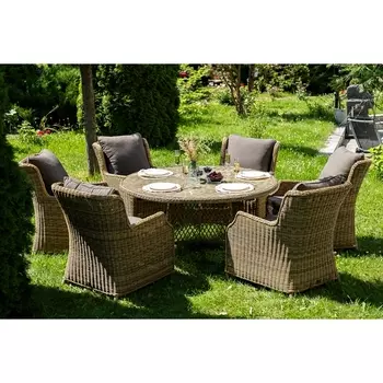 "Эспрессо–150 N" обеденная группа плетеная, цвет соломенный 4SIS арт.УТ-00008189