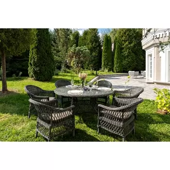 "Эспрессо–150 S" обеденная группа плетеная, цвет графит 4SIS арт.УТ-00007676