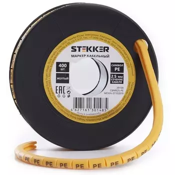 Кабель-маркер "PE" для провода сеч. 4мм2 400 шт. Stekker 39109