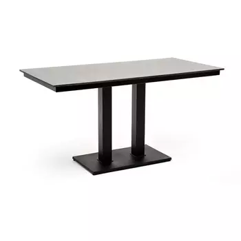 "Каффе" обеденный стол из HPL 140х70см, цвет "серый гранит", подстолье двойное черное чугун 4SIS арт.УТ-00005738