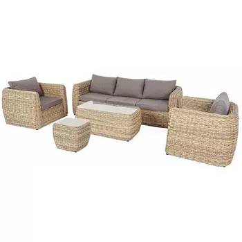 "Кальяри" лаунж-зона из искусственного ротанга (гиацинт), цвет соломенный 4SIS арт.УТ-00002215