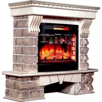 Каминокомплект Inter Flame Экстер Кавказ с очагом Panoramic 25 LED FX InterFlame