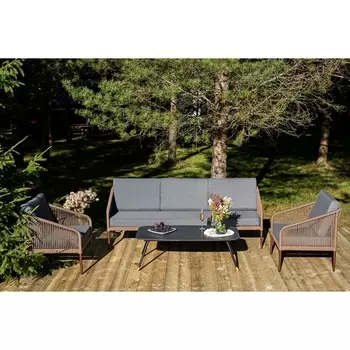 "Канны" лаунж-зона 5-местная плетеная из роупа (веревки), роуп коричневый 4SIS арт.УТ-00009346