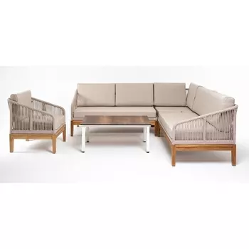 "Канны" модульная угловая лаунж-зона из роупа (веревки), цвет темно-серый 4SIS арт.УТ-00007285